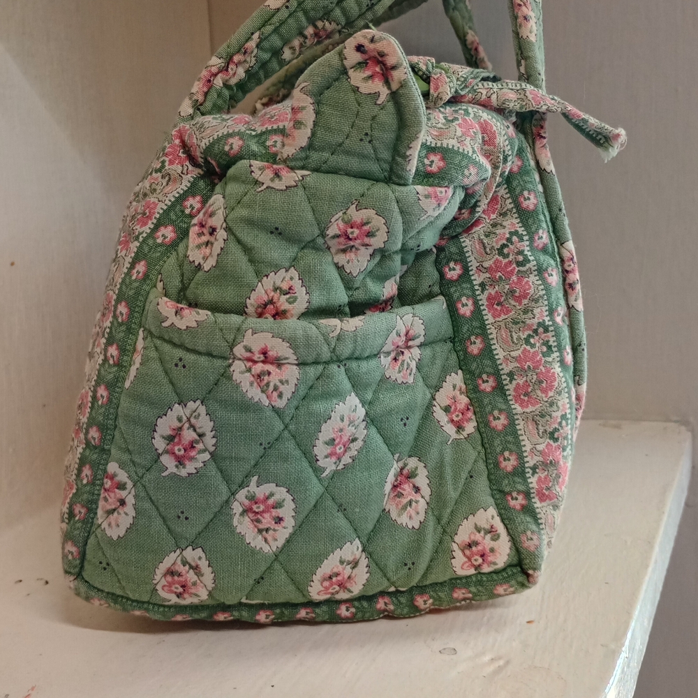 Vera Bradley Green and Pink Floral Mini Bag With Coin Purse And Mini Wallet - Picture 2 of 7